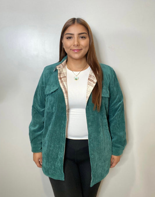 Reversible Shacket - Hunter Green