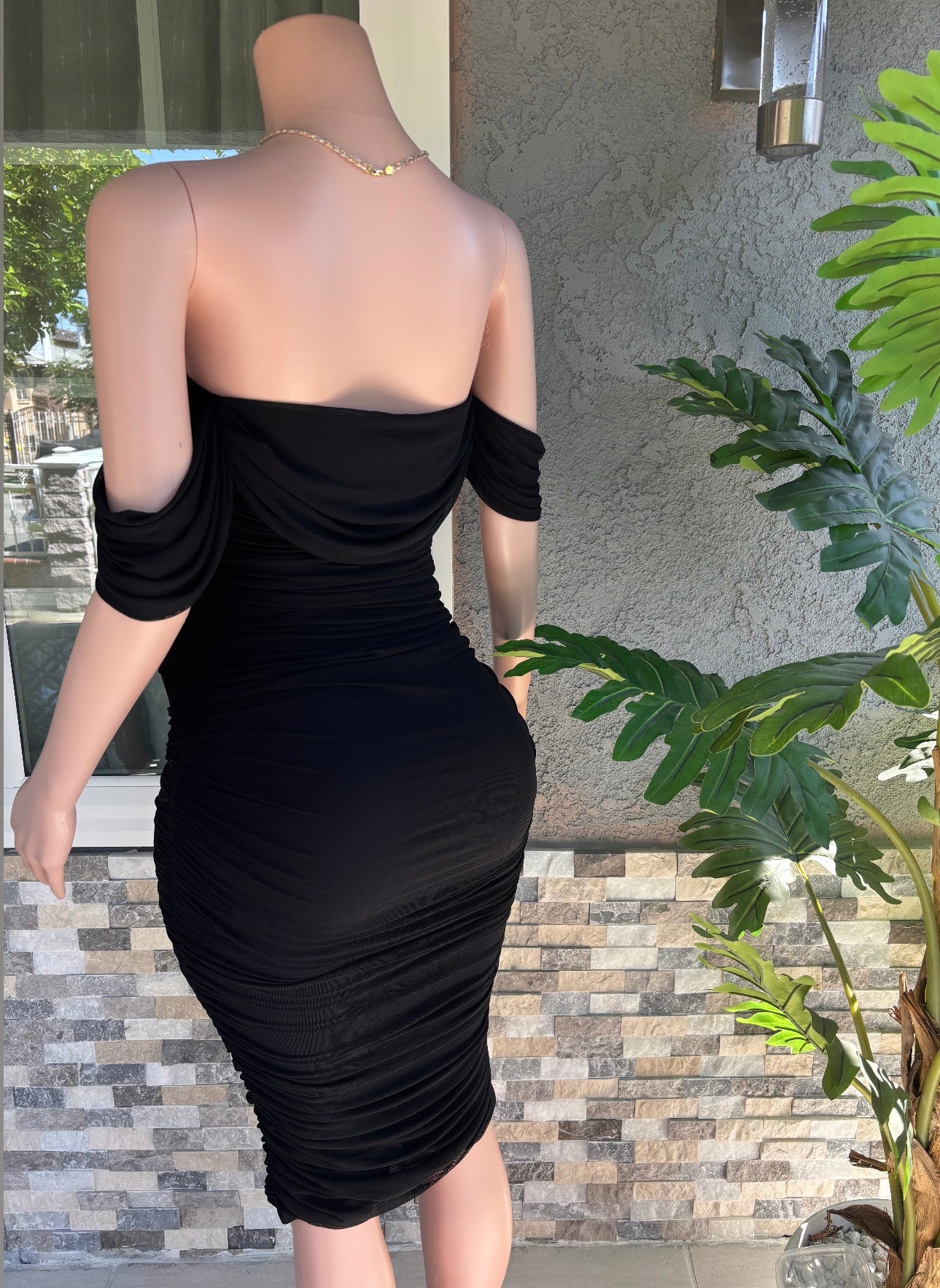 Maleny Off Shoulder Dress - Black