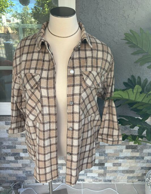 Plus Size Plaid Shacket