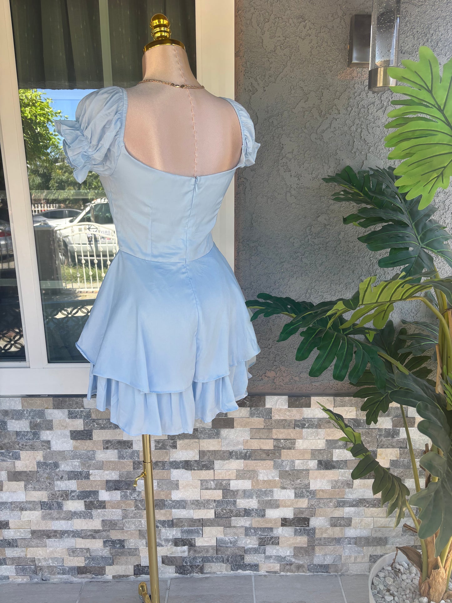 Paulina Romper Dress - Blue