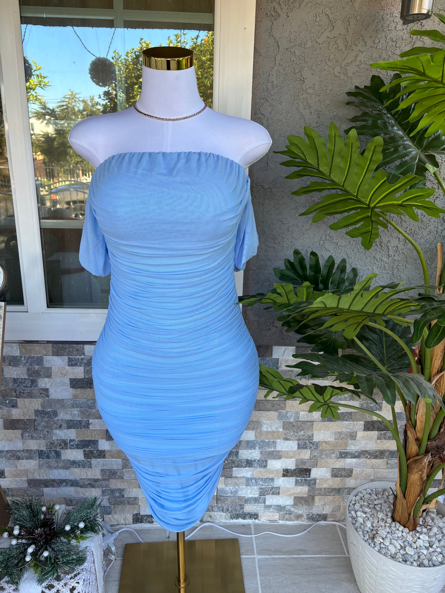 Maleny Off Shoulder Dress - Serenity