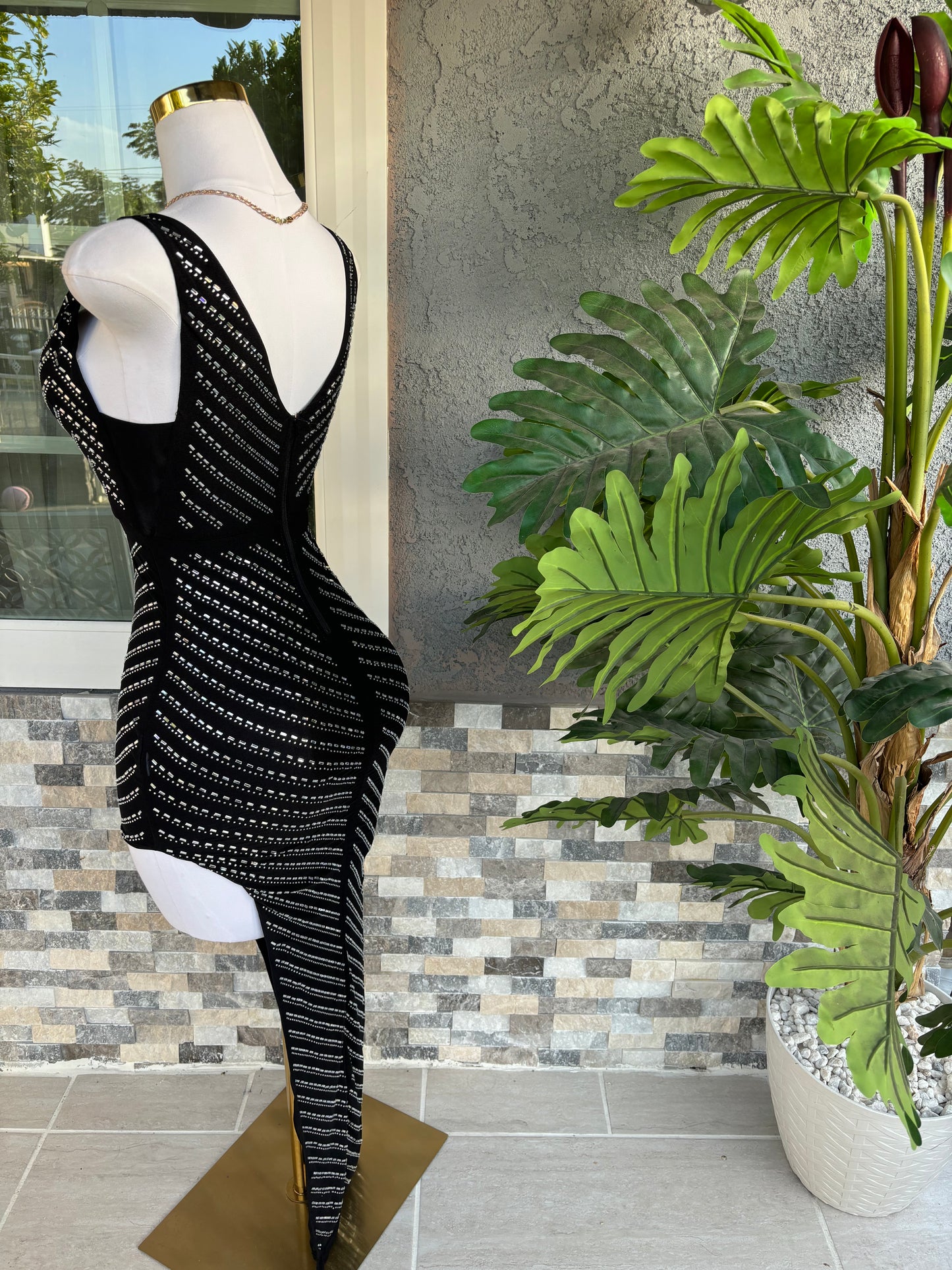 Brandy Embellished Dress - Black