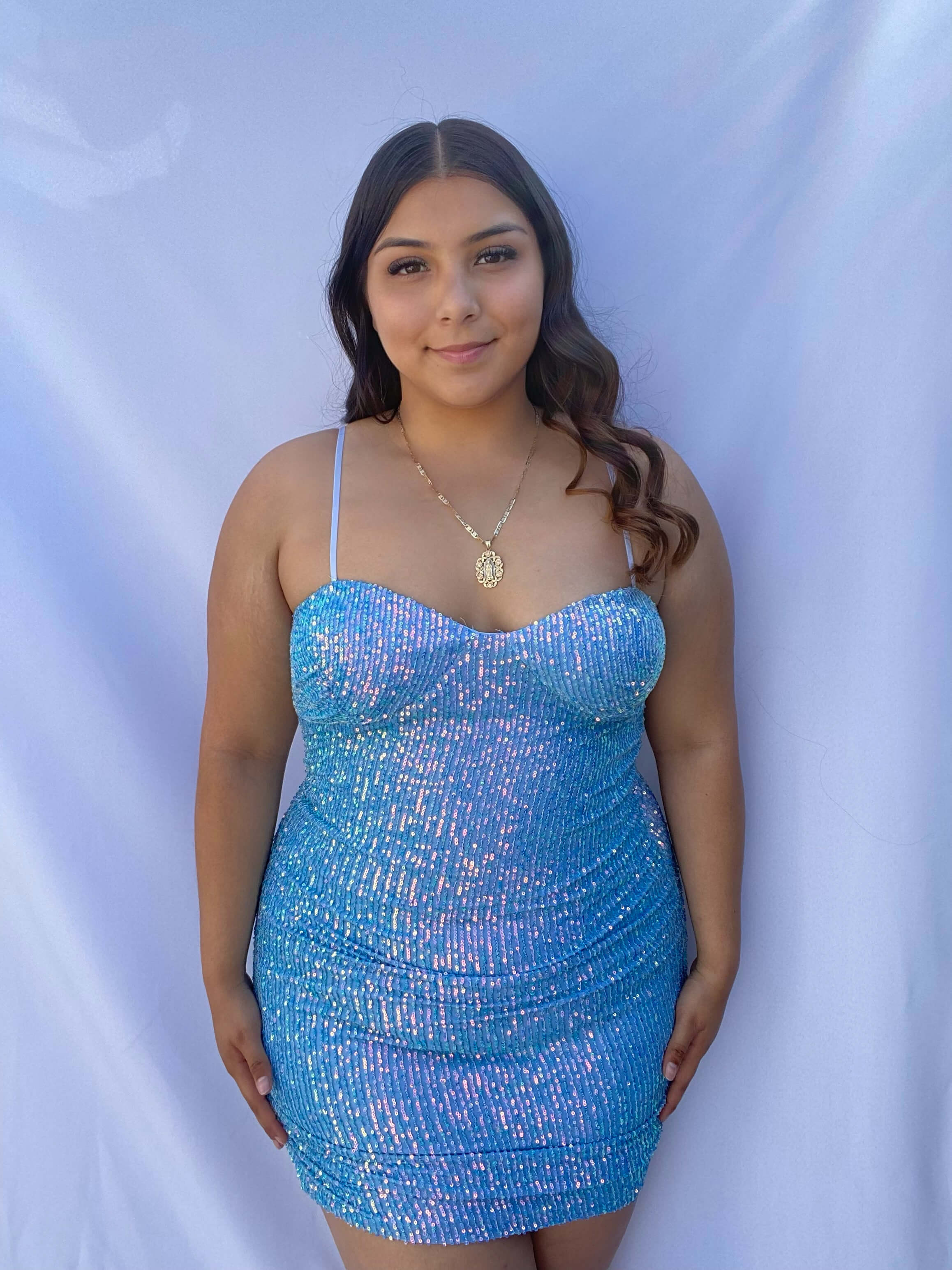 Maribel Sequin Dress Blue Pretty City Girlz