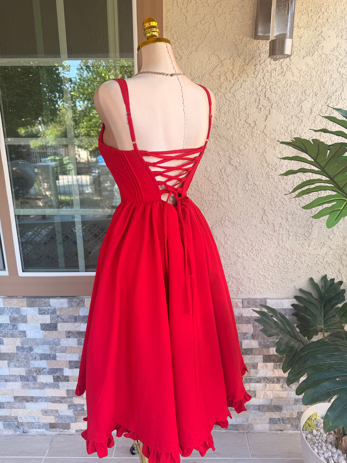 Daisy Flowy Dress - Red