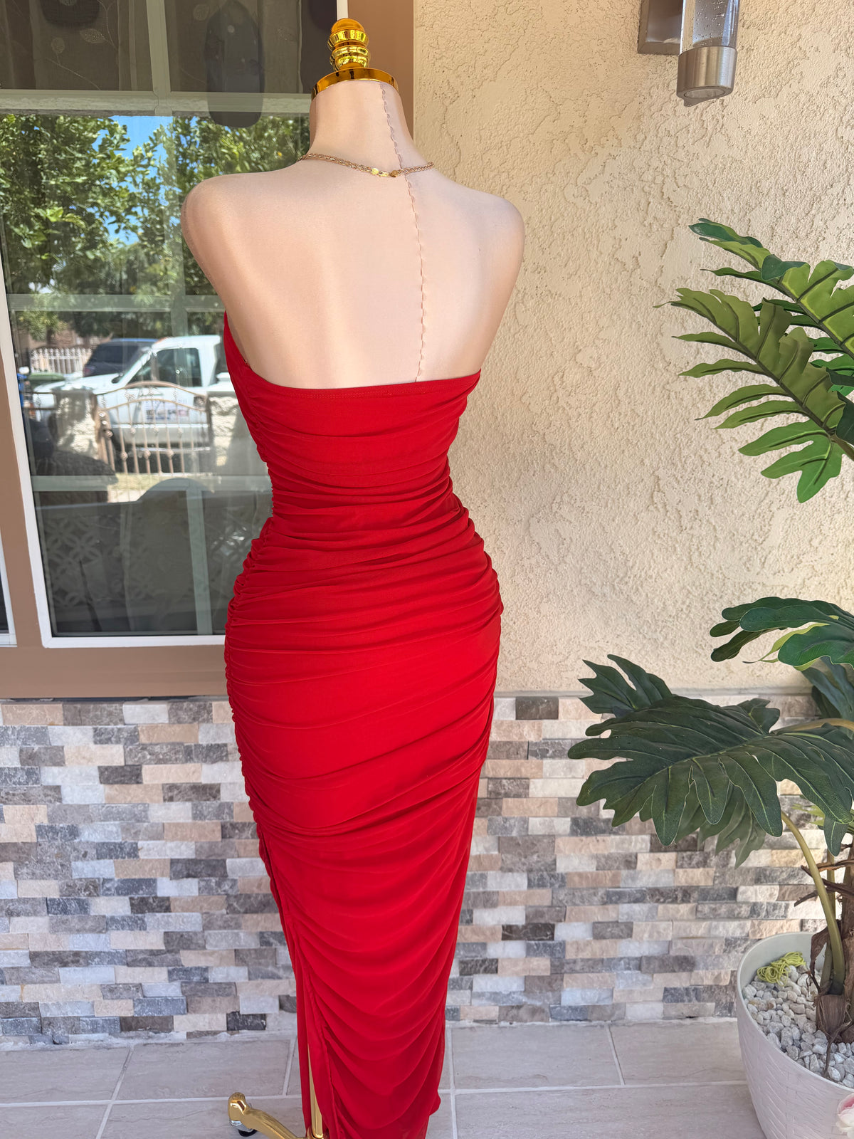 Alexa Midi Dress - Red