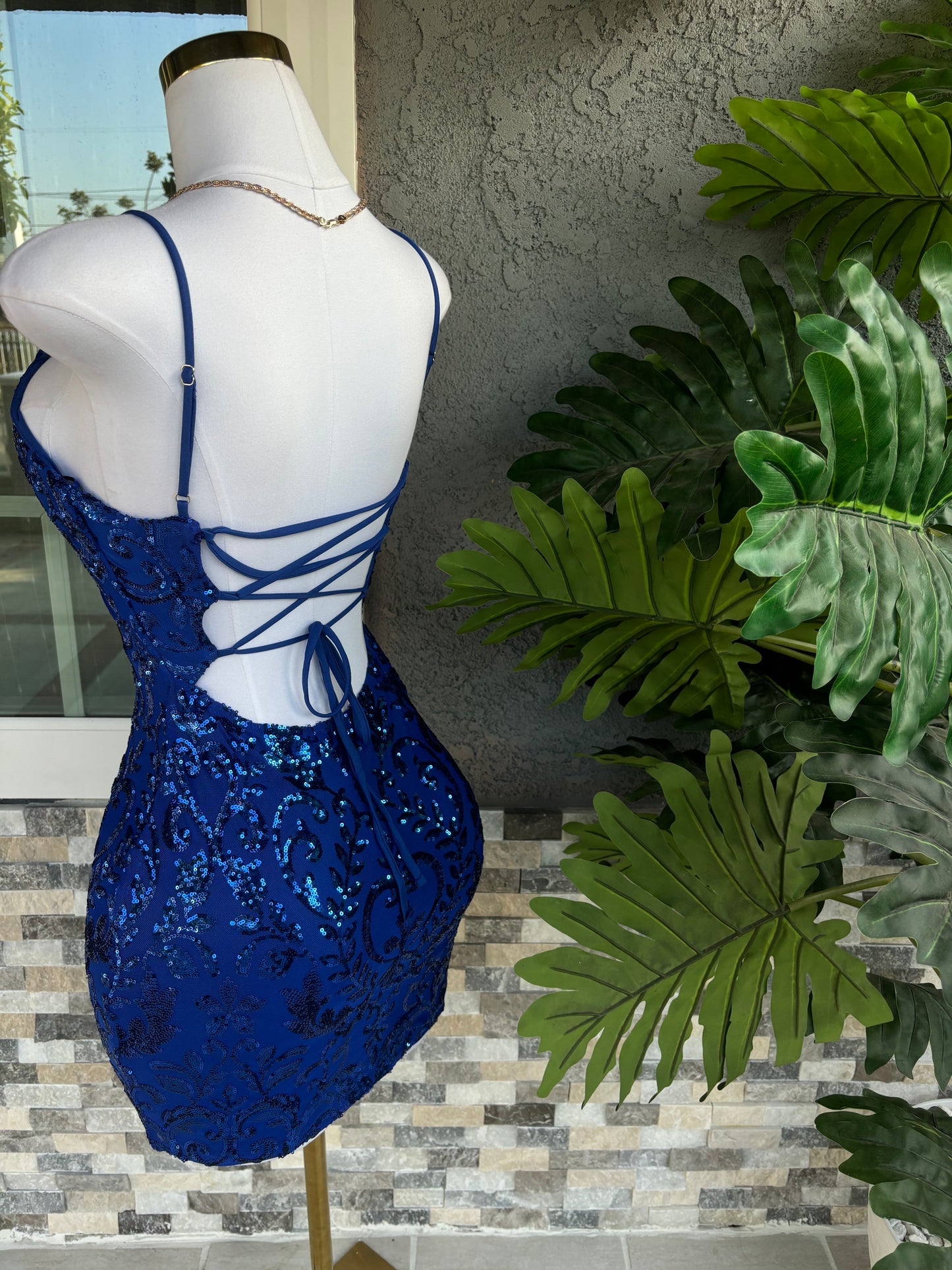 Ari Sequin Dress - Royal Blue