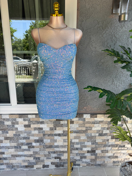 Maribel Sequin Dress - Blue