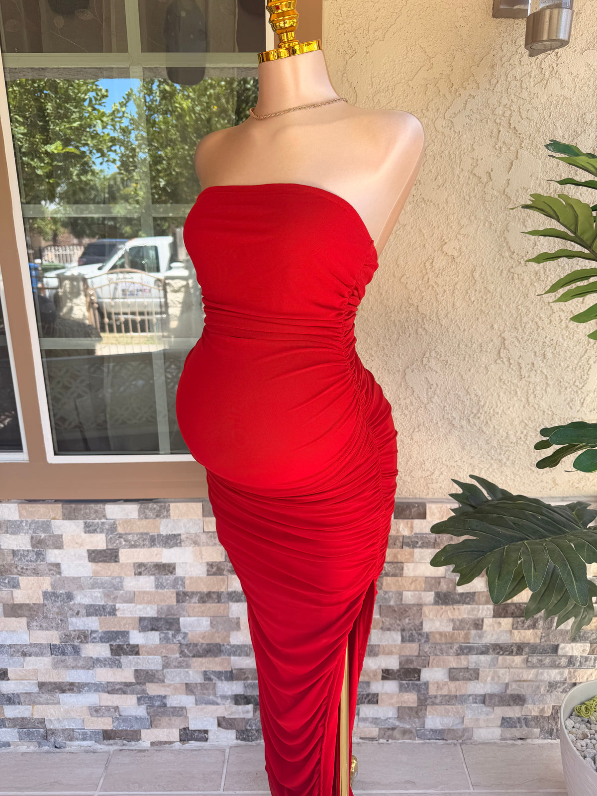 Alexa Midi Dress - Red