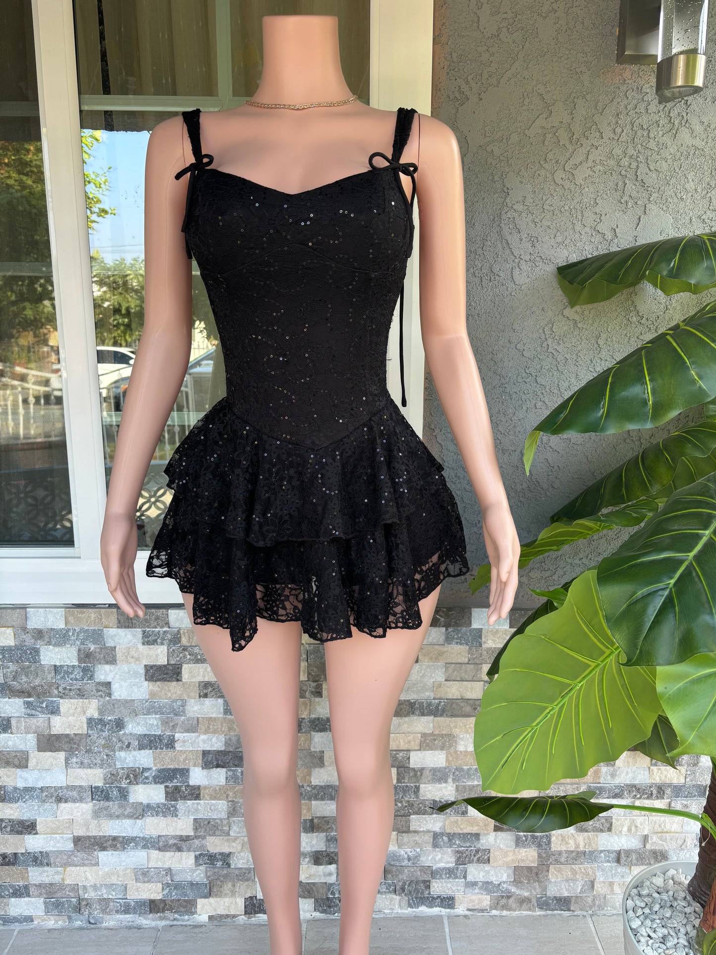 Daisy Romper Dress - Black