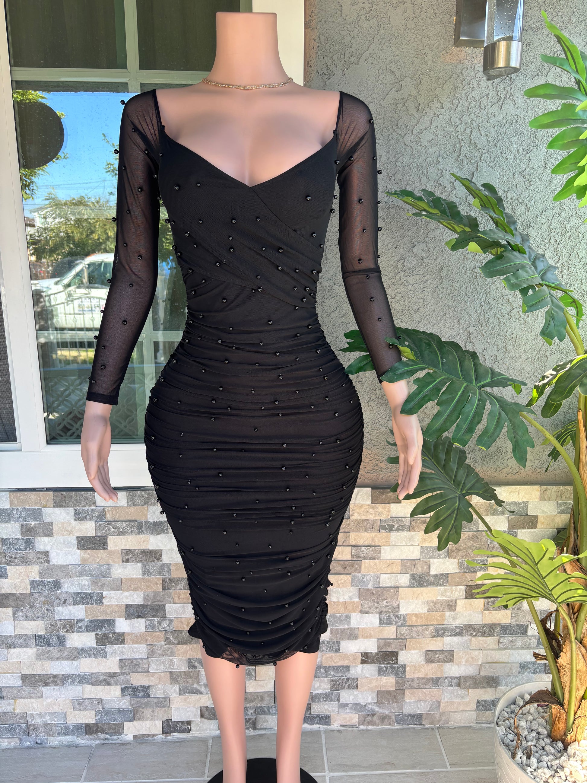 Perla Long Sleeve Dress - Black Pretty City Girlz Perla Long Sleeve Dress - Black Pretty City Girlz