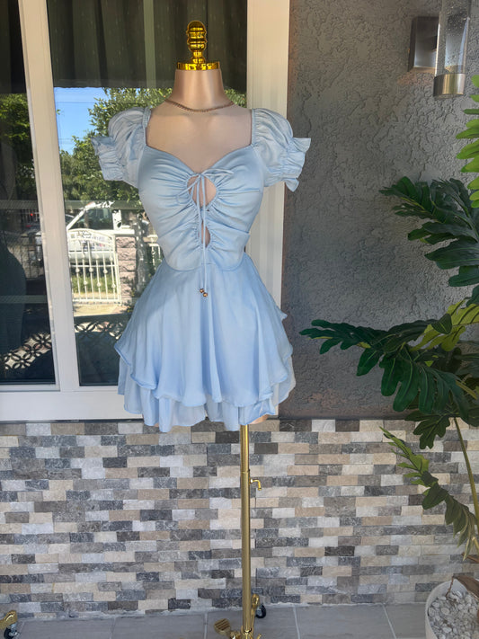 Paulina Romper Dress - Blue