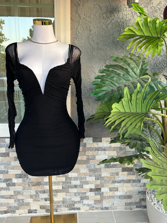 Kaitlyn Pearl Dress - Black