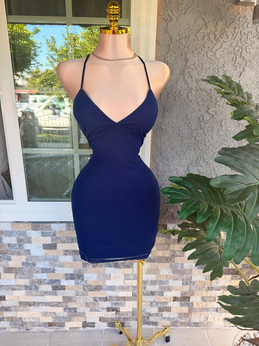 Carmen Dress - Navy Blue