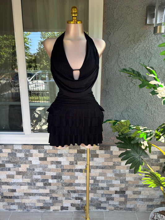 Vicky Romper Dress - Black