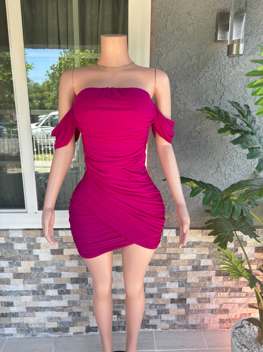 Maleny Mini Dress - Magenta