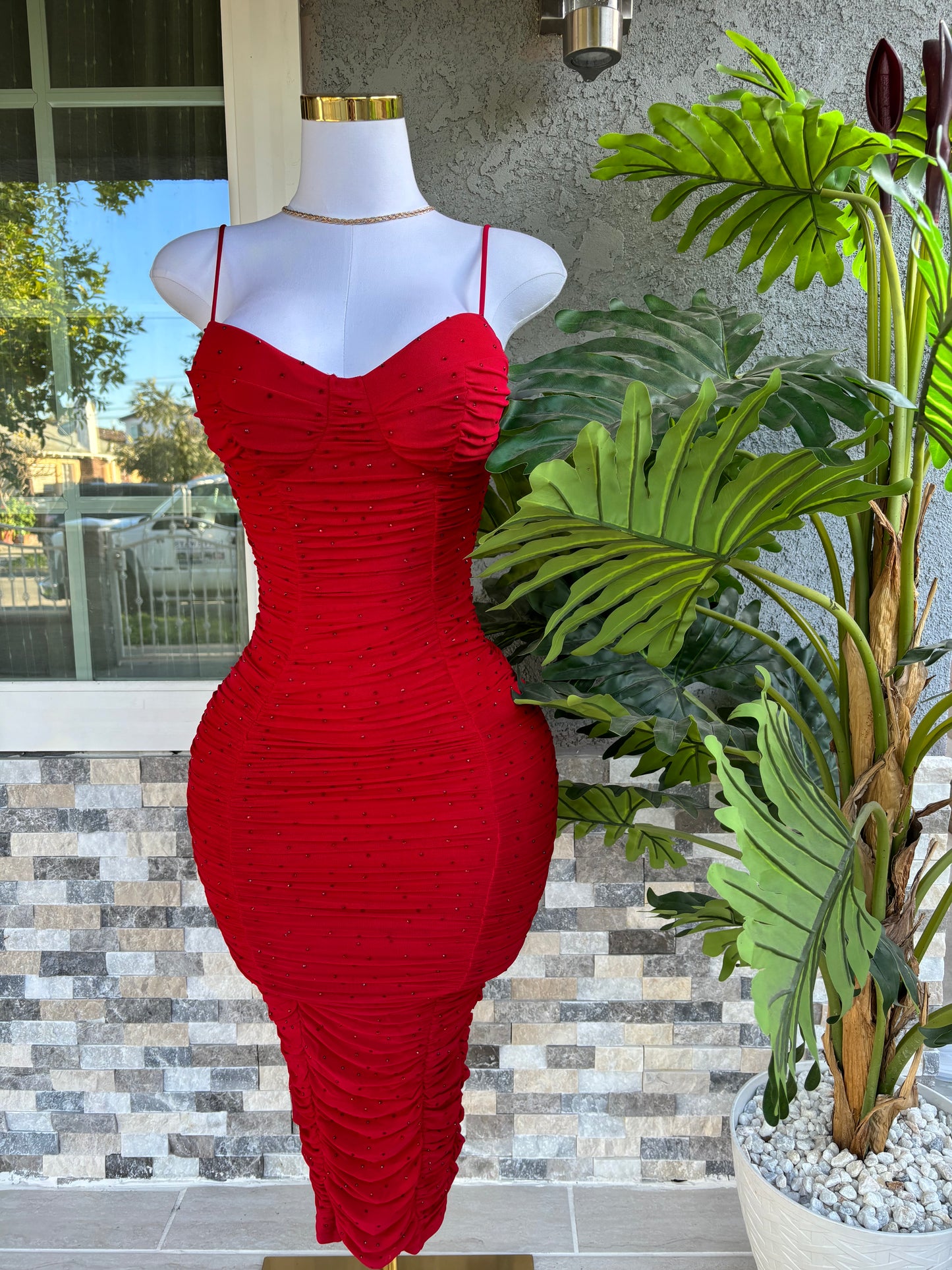 Yesenia Midi Dress - Red