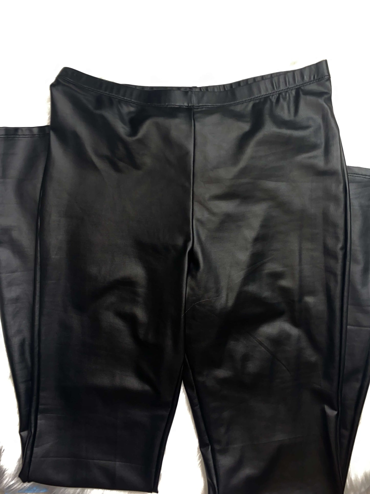 Black Leather Flare Bottoms