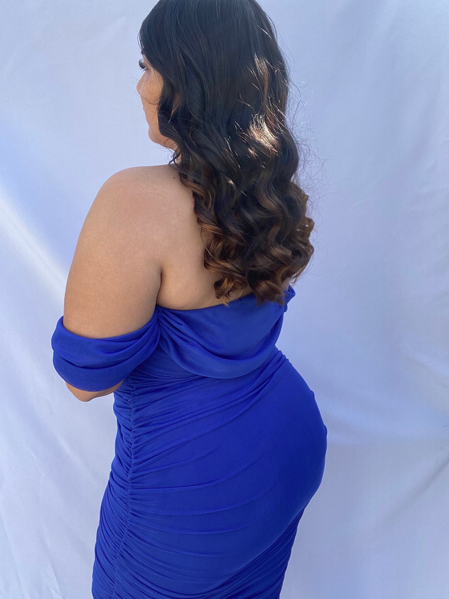 Maleny Off Shoulder Dress - Royal Blue